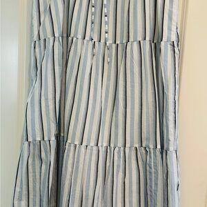 New J. Crew Striped Maxi Skirt in Blue and White